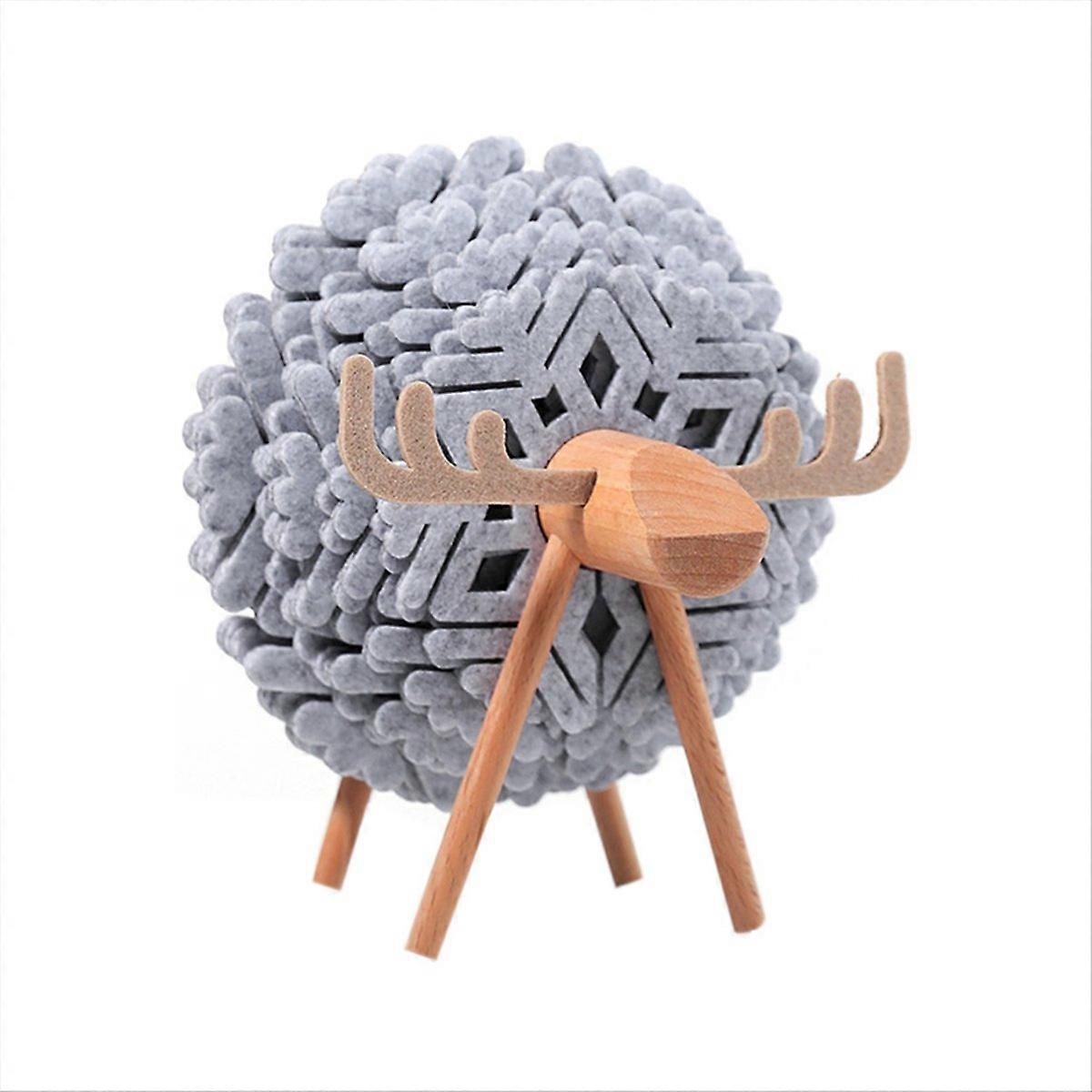 Sheep Shape Drink Coasters Cup Pads Insulated Round Felt Grey