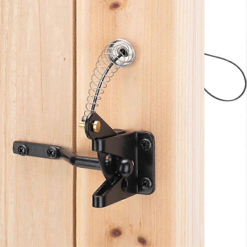 Self Locking Gate Latch for tre gjerde Heavy Duty, stål Spring Cable Pull String Gate Hardware Gate Lock for Garden