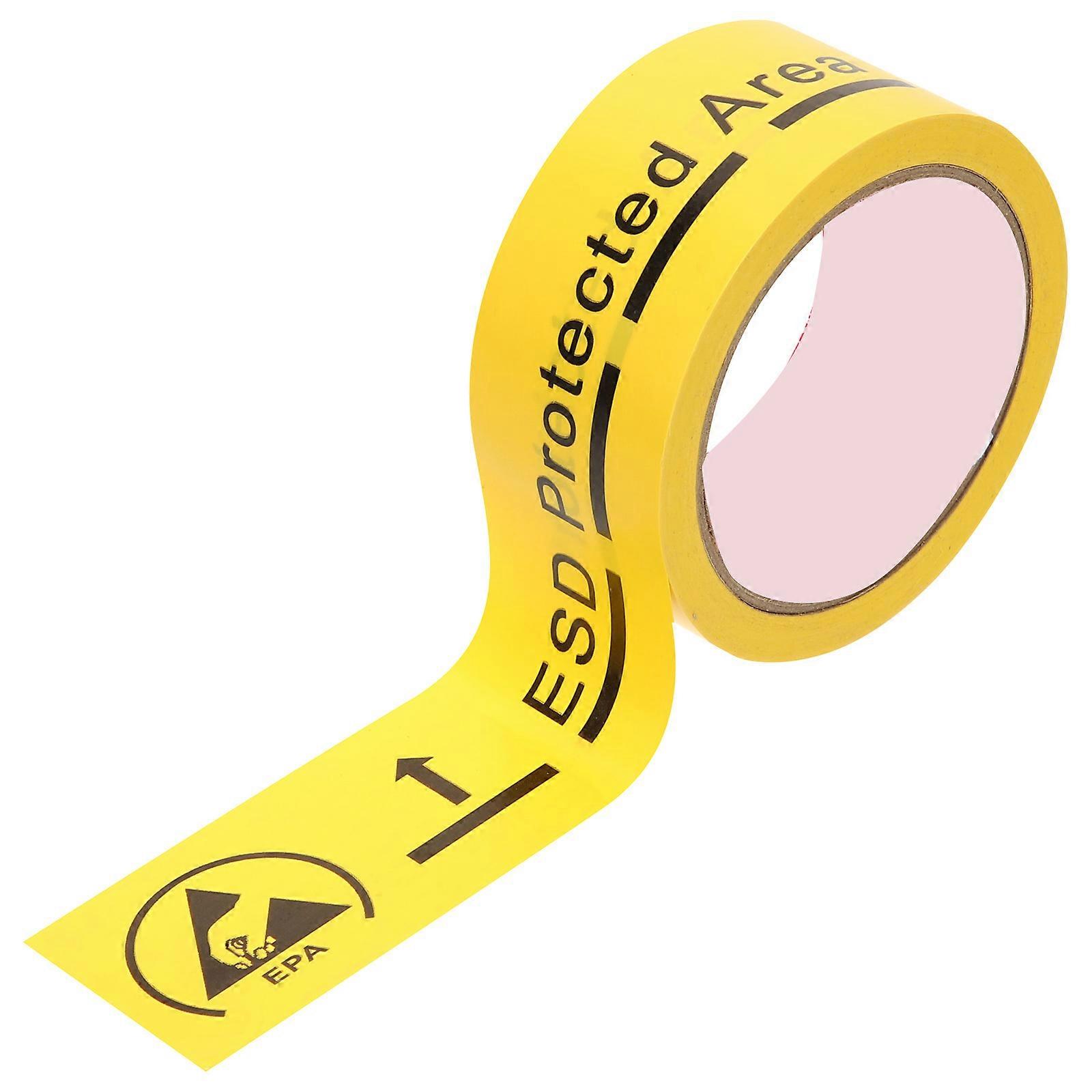 Yellow Static Warning Tape Self Adhesive Warning for Safety 1 Roll