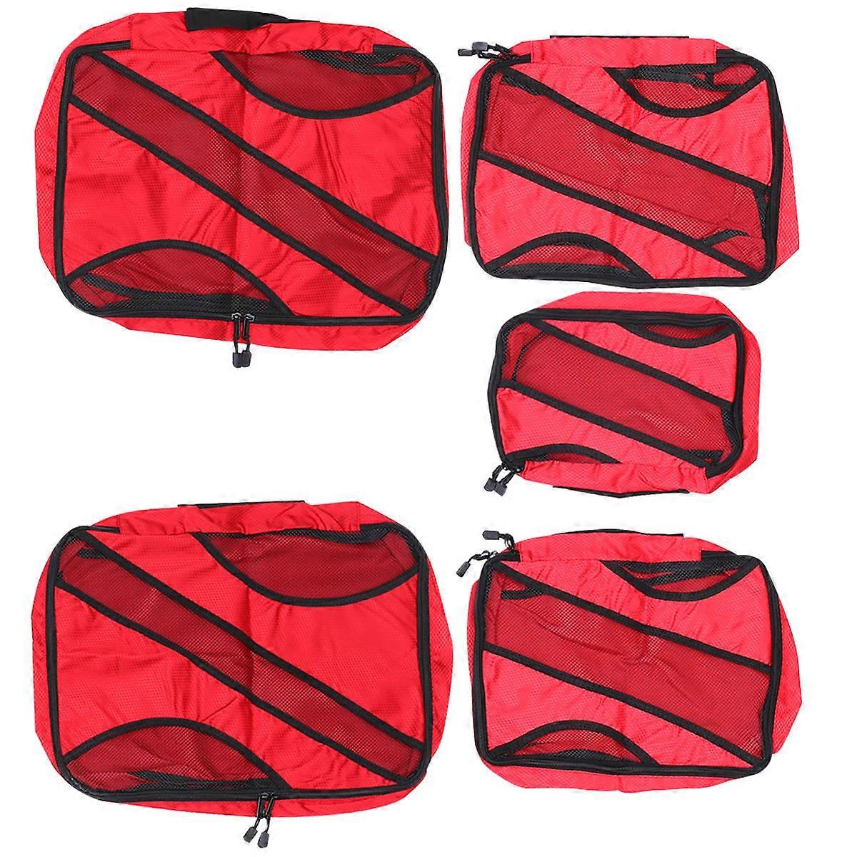 Storage Bag Convenient Storage Pouch for Travel Use 3Sets Red