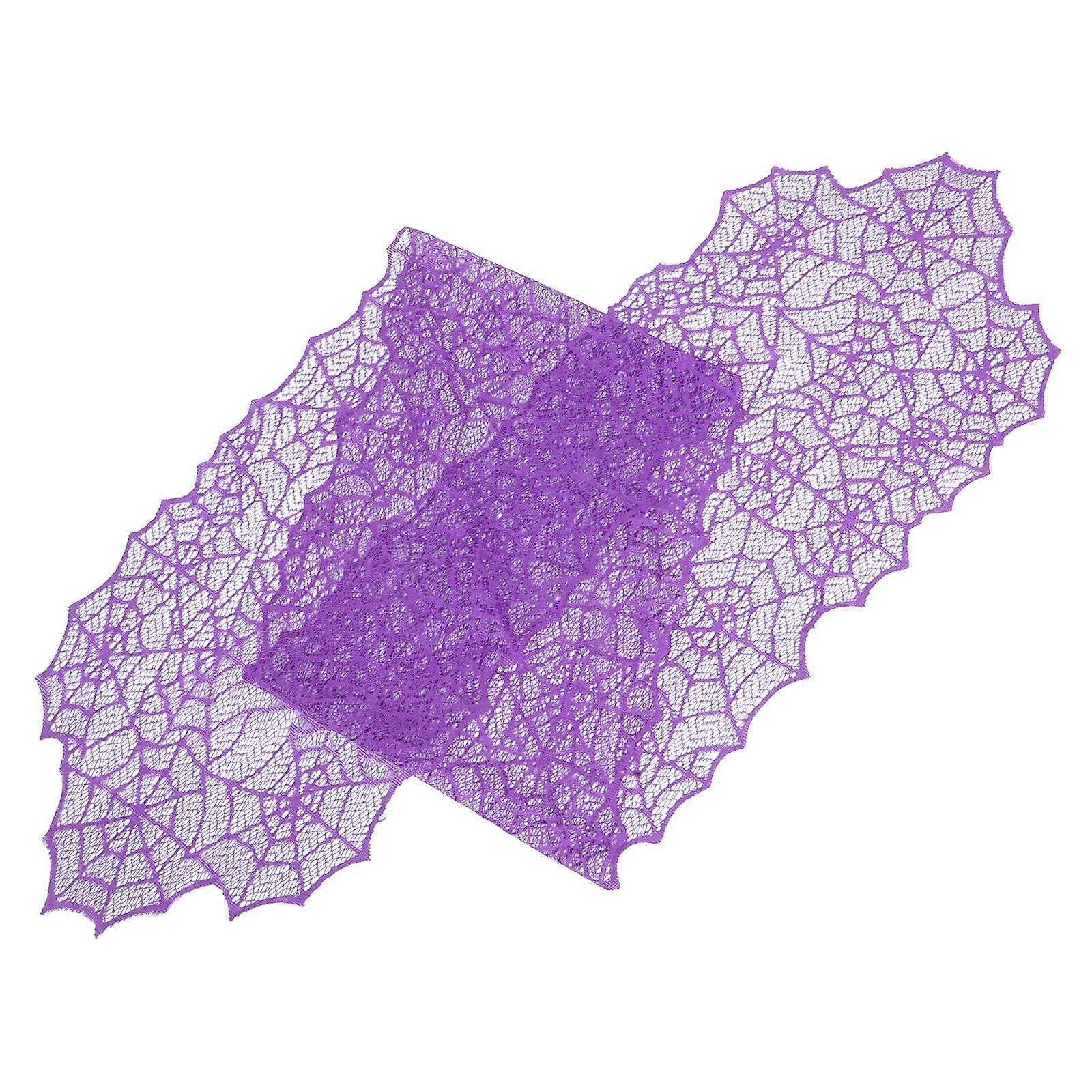 Halloween Table Runner Knitted Lace Spider Web Pattern for Table Decoration 2Pcs