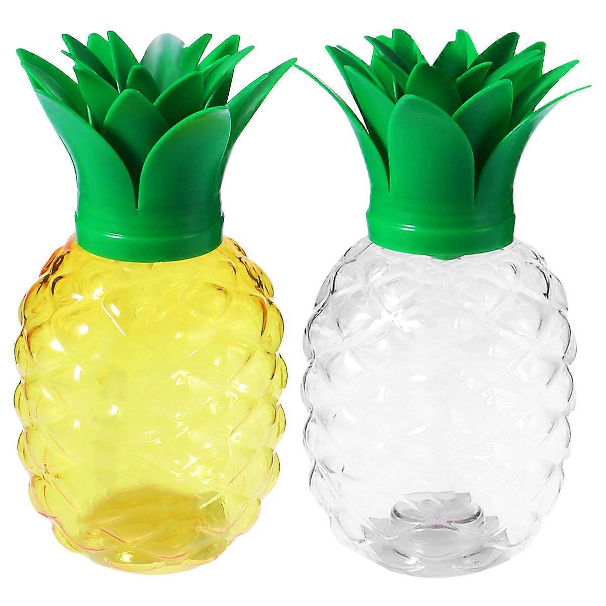 Fruit Juice Cold Drink Cups Pineapple Shaped Cups for Luau Party 2Pcs