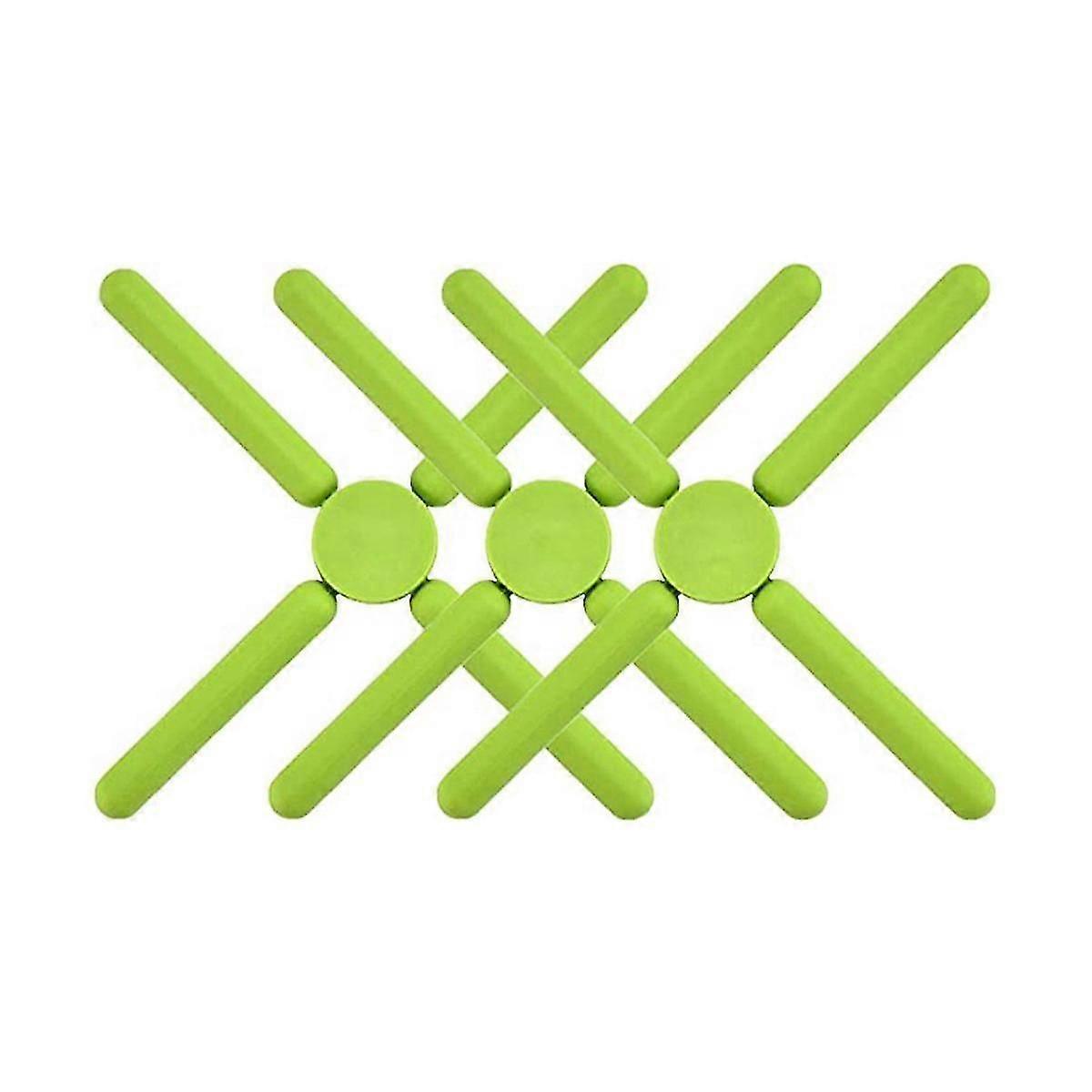 Foldable Silicone Tripod, Non- Foldable Design Expandable Silicone Pot Holder, Green