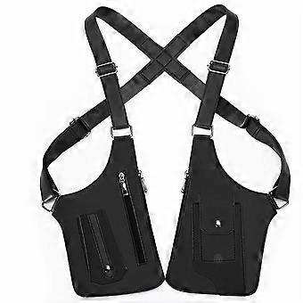 Mochila dupla antifurto com bolso para carteira, ideal para viagens, deslocamentos diários, viagens e atividades ao ar livre. Design antifurto.