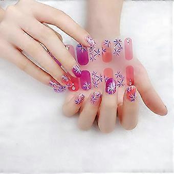 Gel Nail Stickers 5pcs Clear 3D Adhesive Nail Polish Strips UV Topcoat Ready for DIY Manicure