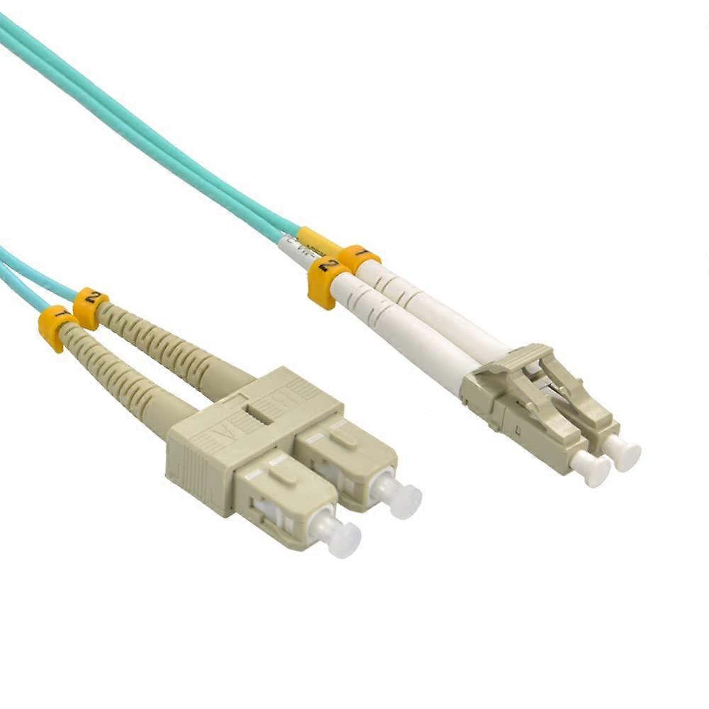 50 Pack 7m LC SC OM3 Multimode Duplex Fiber Optic Patch Cable Aqua Jacket  Speed Connectivity