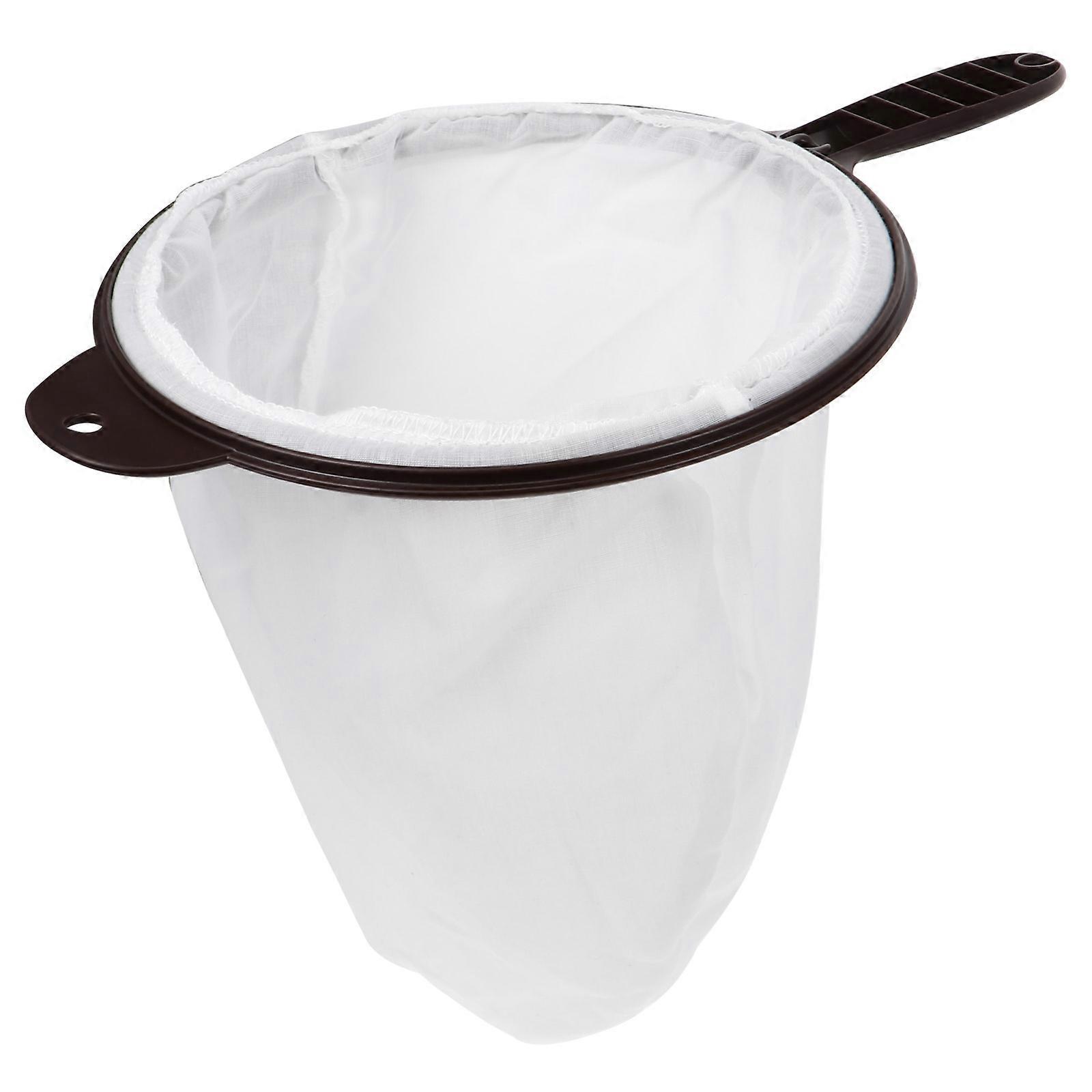 Practical Milk Tea Filter Bag with Plastic Ring for Storing 1Pcs White