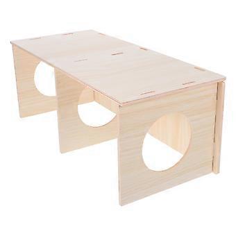 Multi Chamber Hamster Hideout: Træ Labyrint Pindsvin Hus - Aftagelig Hut DIY Forsamlingslokale Tunnel Udforskning Legetøj Tilbehør Til Mus Små Dyr
