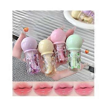 4 Pcs Hydrating Lip Gloss Oil Set, Fruit Flavored Lip Gloss Set Shiny Lip Oil, Cute Lip Jelly for Kids and Teens, Kid Friendly, Party Gift, Non-toxic