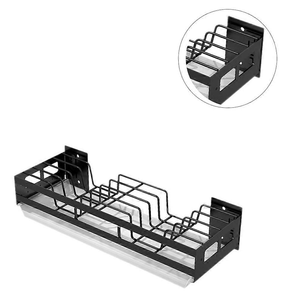 Black Kitchen Storage Rack Wall Hanging Holder 1Pcs Multi Functional