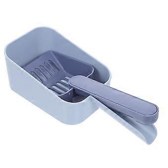 Pet Cat Litter Scoop for Cleaning with Dustpan 1Set Blue Durable