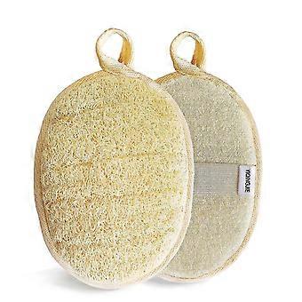 Natürlicher Luffa-Schwamm-Peeling-Körperwäscher (2er-Pack), hergestellt aus umweltfreundlichem und biologisch abbaubarem Dusch-Luffa-Schwamm, Luffa für Frauen und Männer
