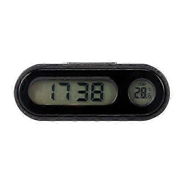 Car Clock with Blue Backlight and Thermometer Dashboard Clock for Car