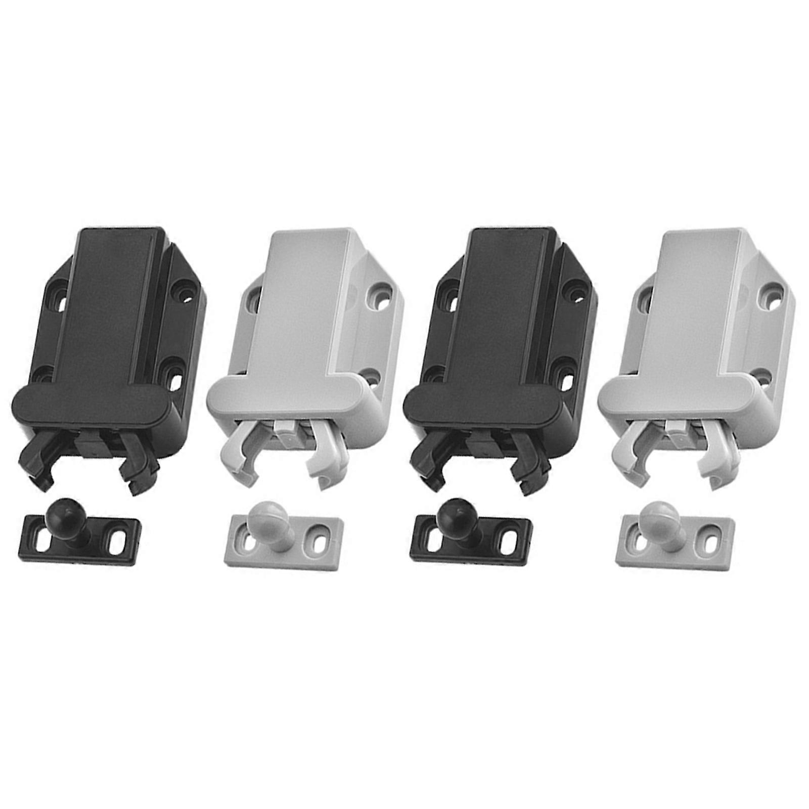 4pcs Drawer Safe Push Latch Self-Locking Device Cupboard Plastic Touch Latches