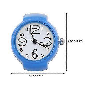 1Pc Persönlichkeit Unisex-Uhr geformter Fingerring Mode exquisiter Quarzuhrenring (blau)