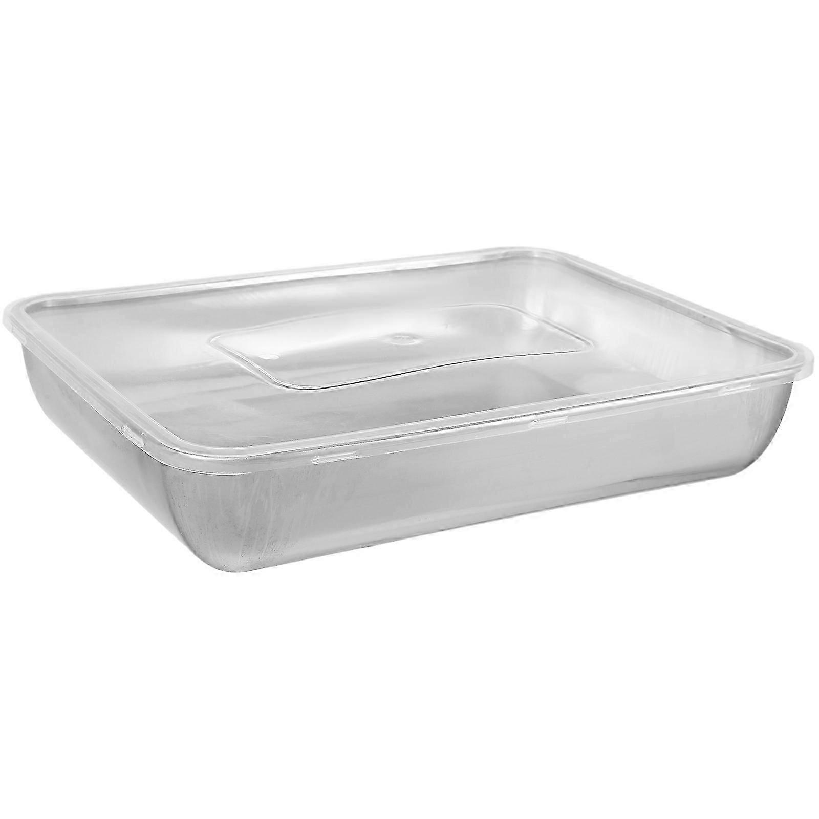 Stainless Steel Rectangular Baking Tray, Roasting Pan, 25x20x5cm, 1 Set