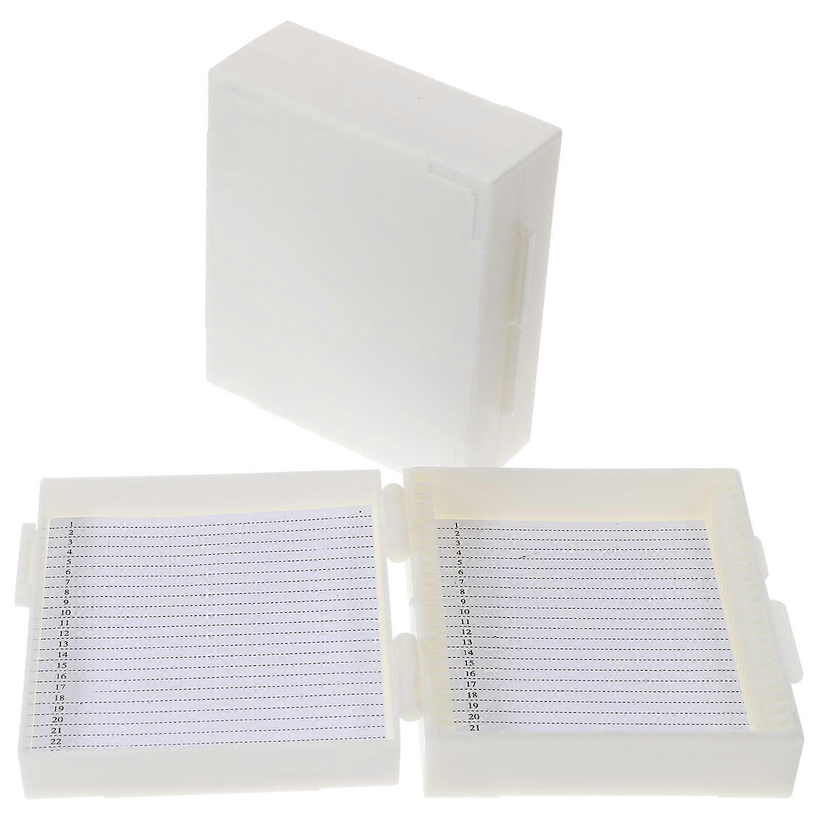 2pcs Multi Slots Microscope Slide Box Storage Holder Slide Storage Container