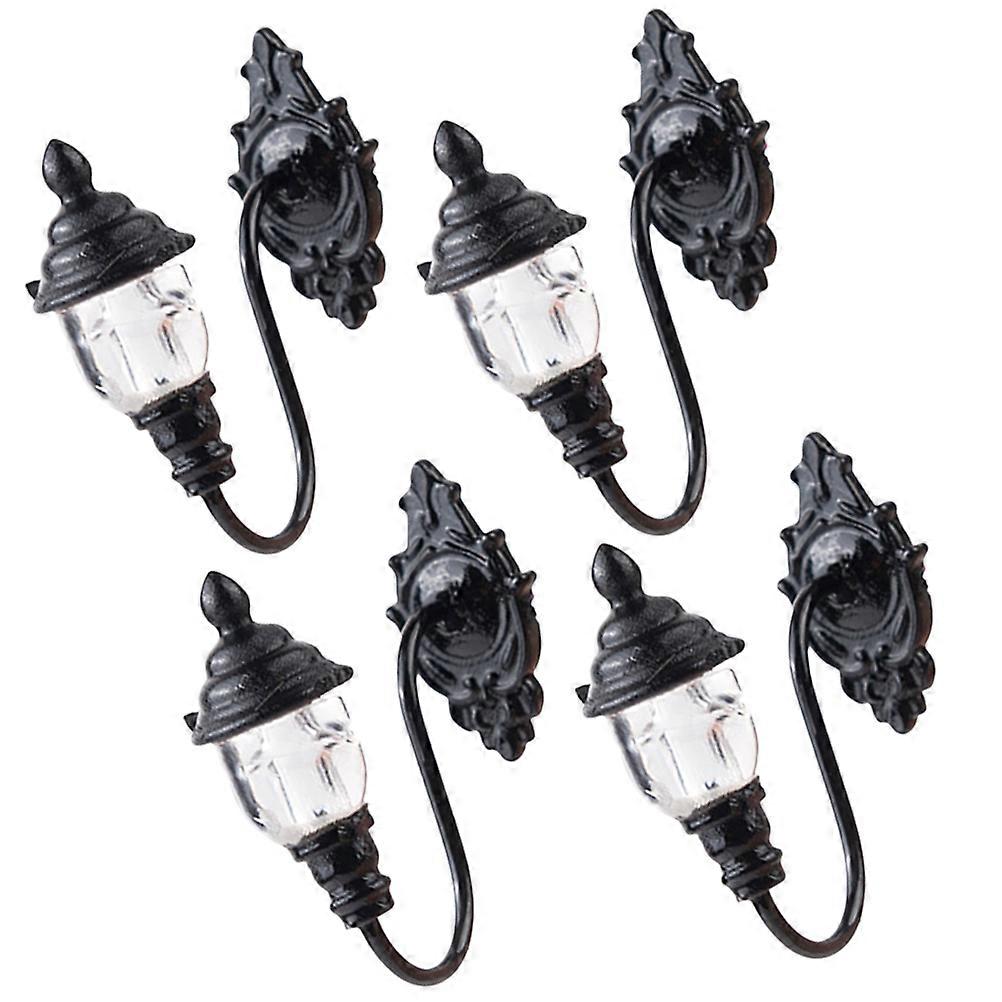 Mini Wall Lamp for Decoration 4Pcs Black ABS Sand Table Lamp Set