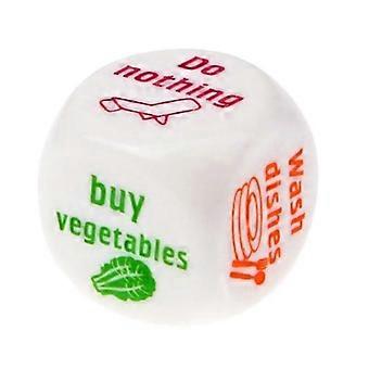 6-Sided Patterned Corner-Rounded 25MM Housework Dice Game for Family Chore Assignment Fun
