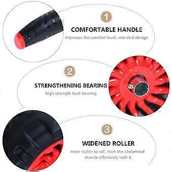 Red Abdomen Training Roller for Fitness Use with Steel Wheel