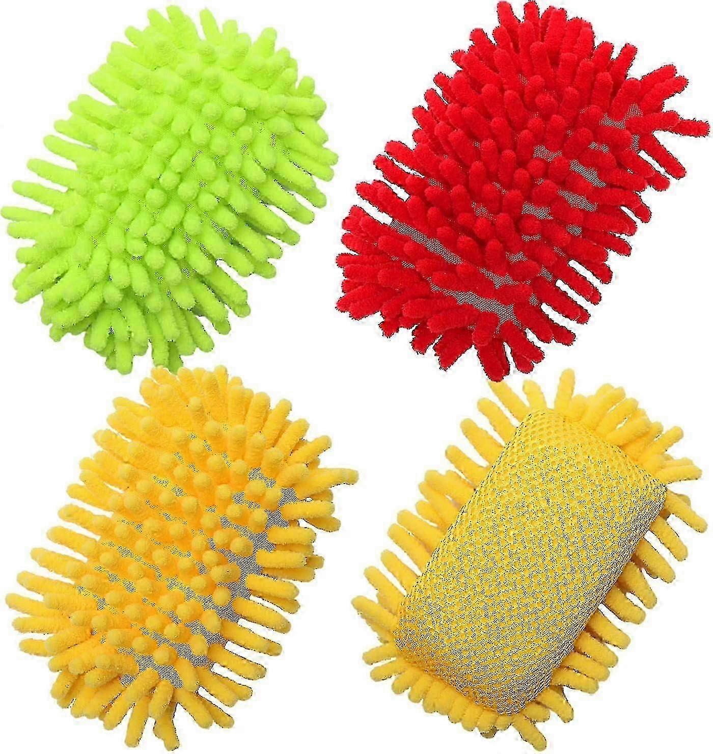 Heavy Duty Microfiber Non-scratch Sponge 3 Pack for Multi-purpose Dish Cleaning