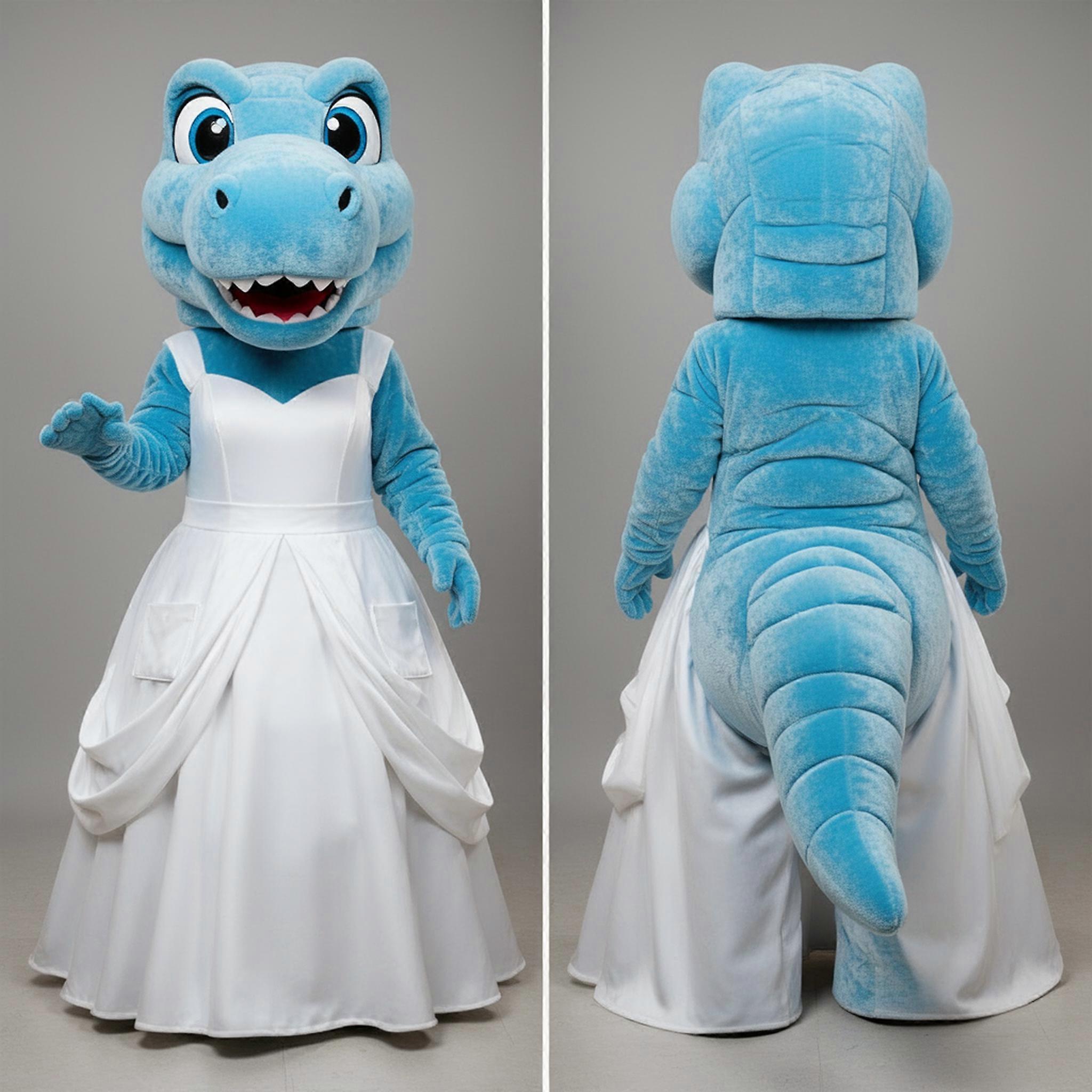 MASTICOT Sky Blue Padded Diplodocus Mascot