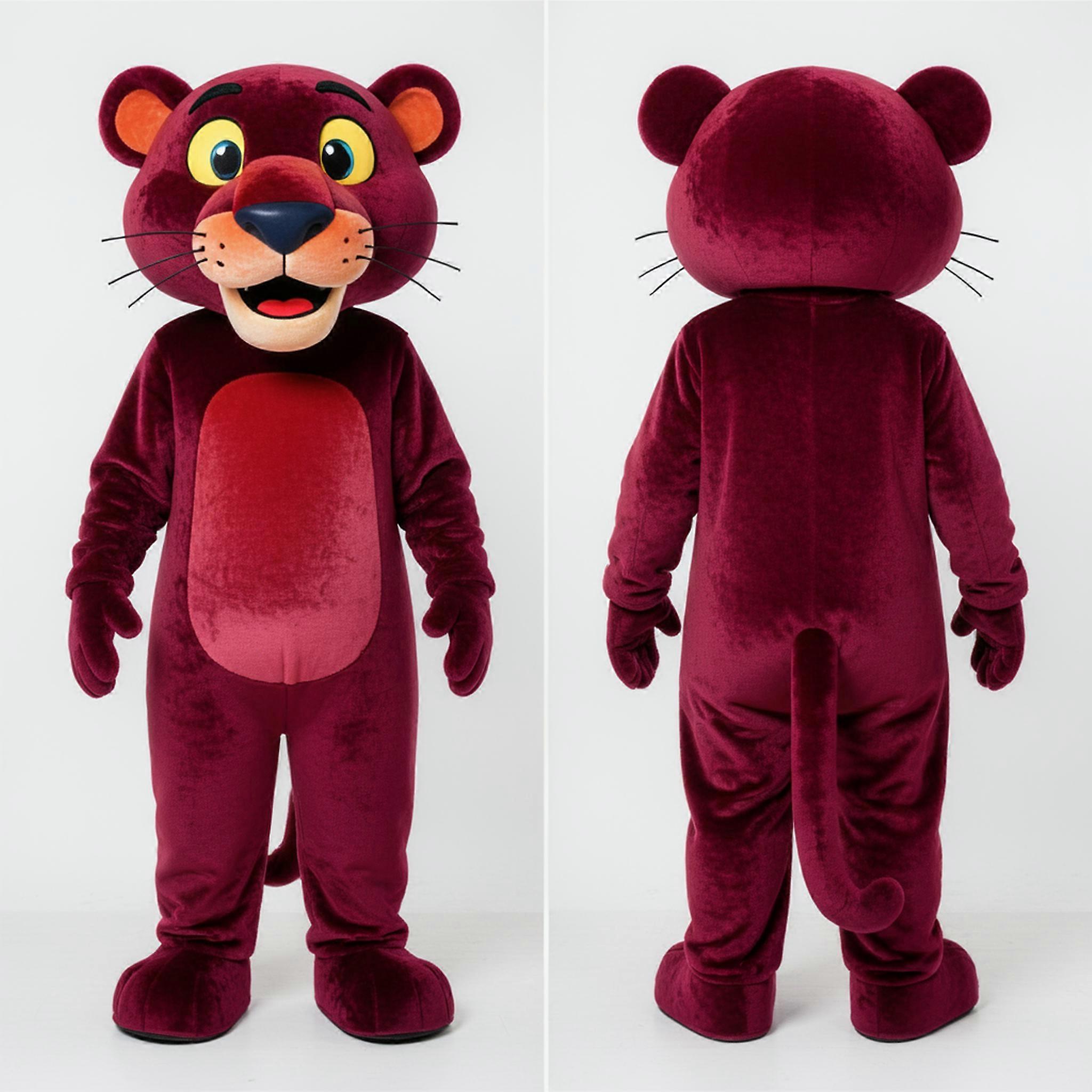 MASTICOT Maroon Cartoon Panther Mascot