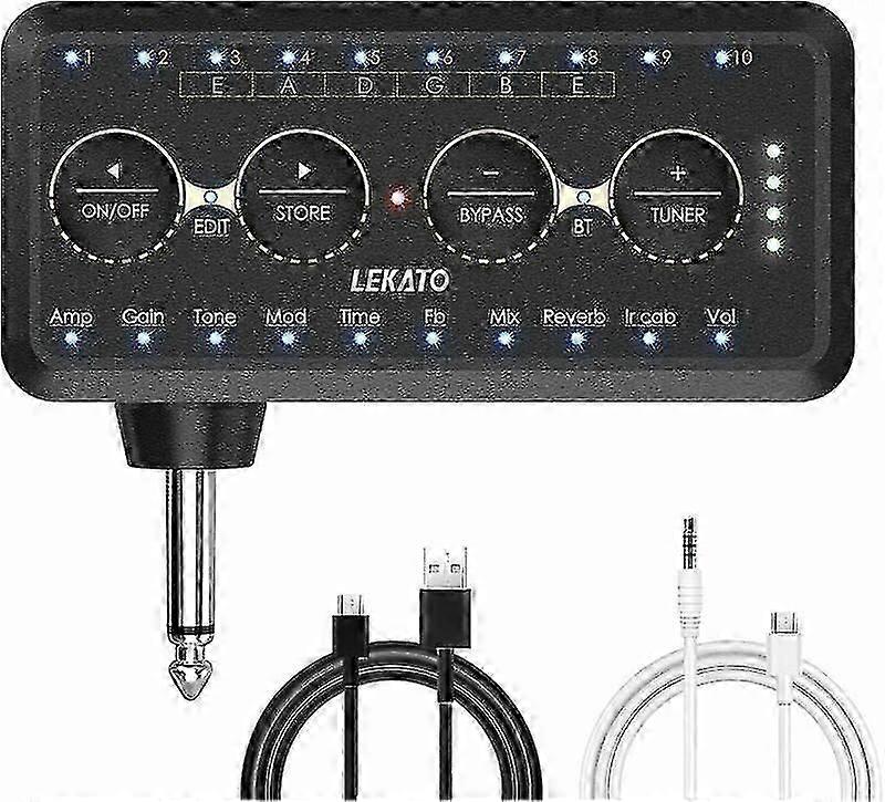 Wireless Guitar Amplifier System with Distortion Effects Multi-effects Recording Bypass Mode