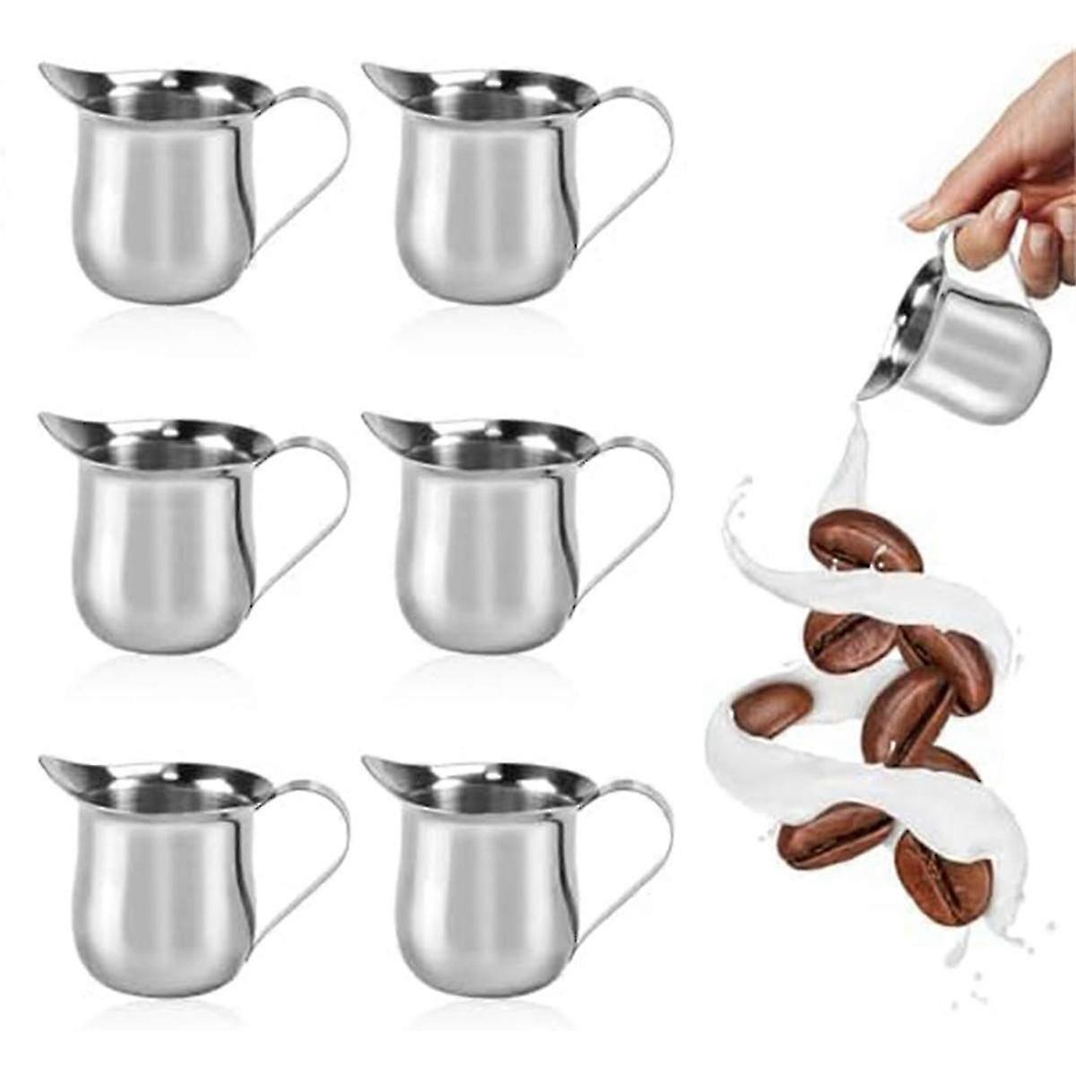 Small cream jug set 6pcs 3oz for cafe use