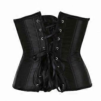 Women's Heavy Duty Underbust Corset with Double Steel Boning - Black 26-27s