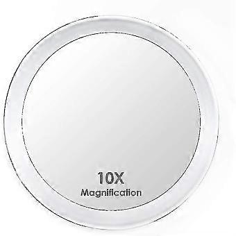 Miroir grossissant x10 avec 3 ventouses, miroir de maquillage grossissant x10