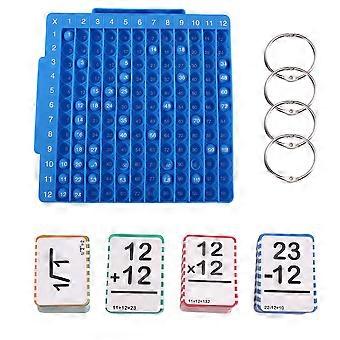 Math Flash Cards + Multiplication Board, Educational Games for Kids in 1st to 6th Grade