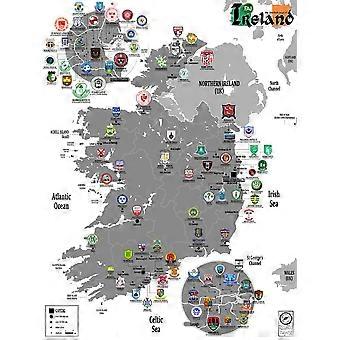 Mapa dos clubes de futebol da Irlanda - Quebra-cabeça de alta dificuldade