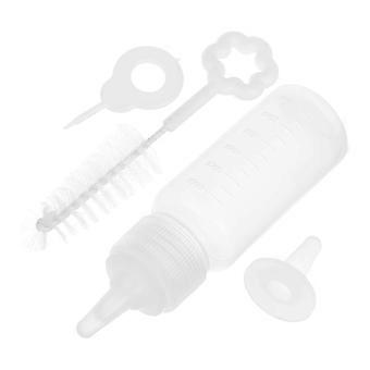 Silicone Pet Nursing Bottle Set, 60ml Transparent Feeder with Cleaning Tools, Detachable Design for Kittens and Puppies