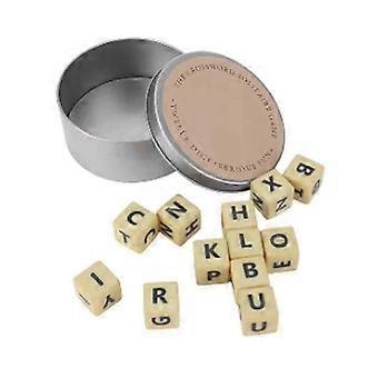 Portable crossword spelling game with multifunctional dice letters for travel