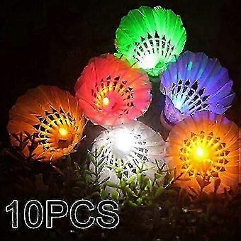 2025 Edition 10pcs LED Badminton Shuttlecocks, 7-Color Luminous Gradient Light-Up Balls.B1