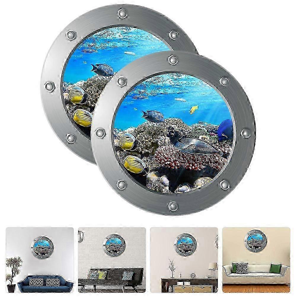 Ocean-Themed 3D Wall Decal Set