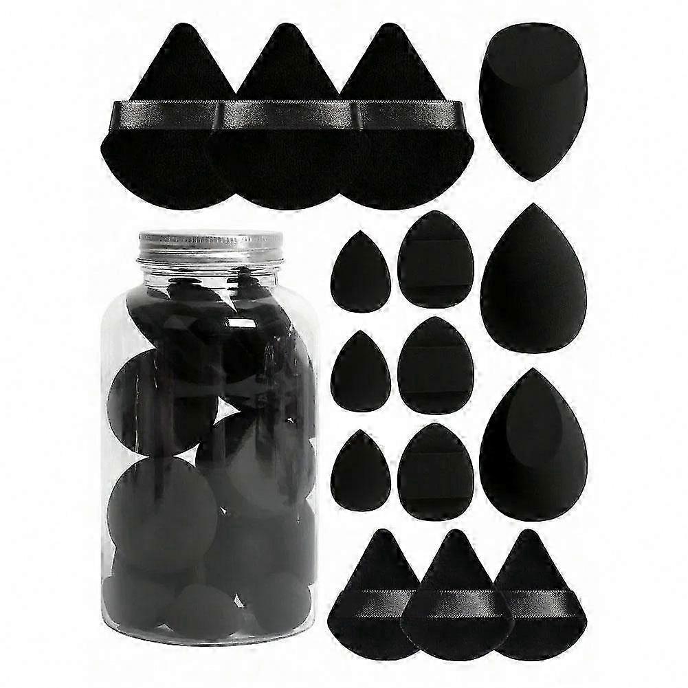 Foundation Liquid Powder Application, 15-Piece Multi-Shape Soft Reusable Makeup Sponge Set