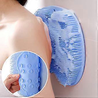 Scrubber Shower Massage Pad Silicone Wall Mounted Back Reusable Cleaning Brush Feet Wash Mat Washer