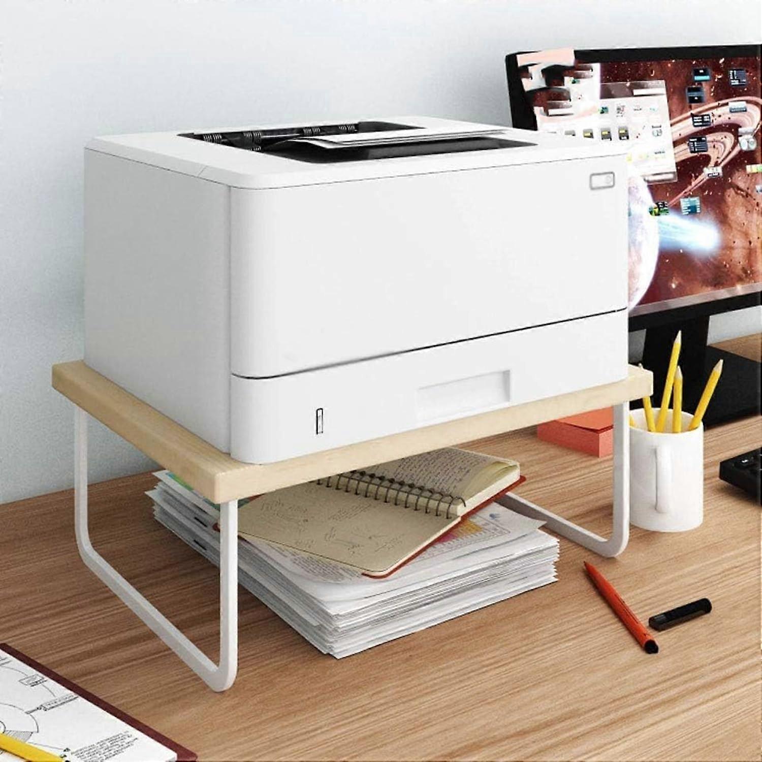 Printer Stand 22cm Height Stackable Desktop Printer Shelf SpaceSaving Rack for Small Spaces