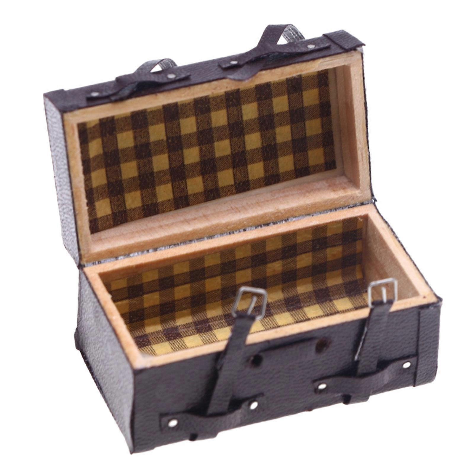 1/12 Scale Wooden Mini Suitcase