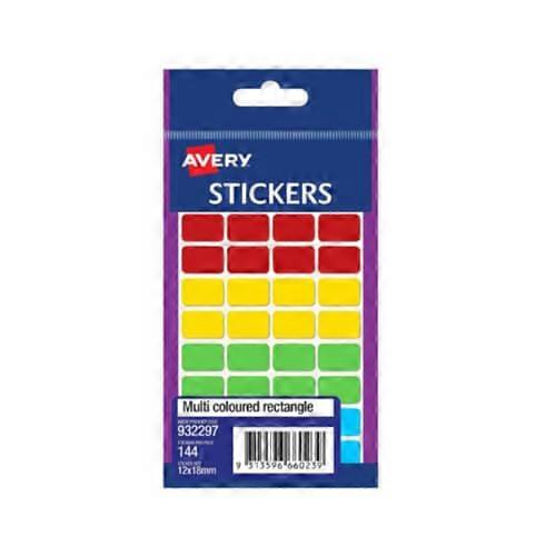 MULTICOLORED Avery Multi Purpose Rectangle Label 12x18 Permanent Adhesive