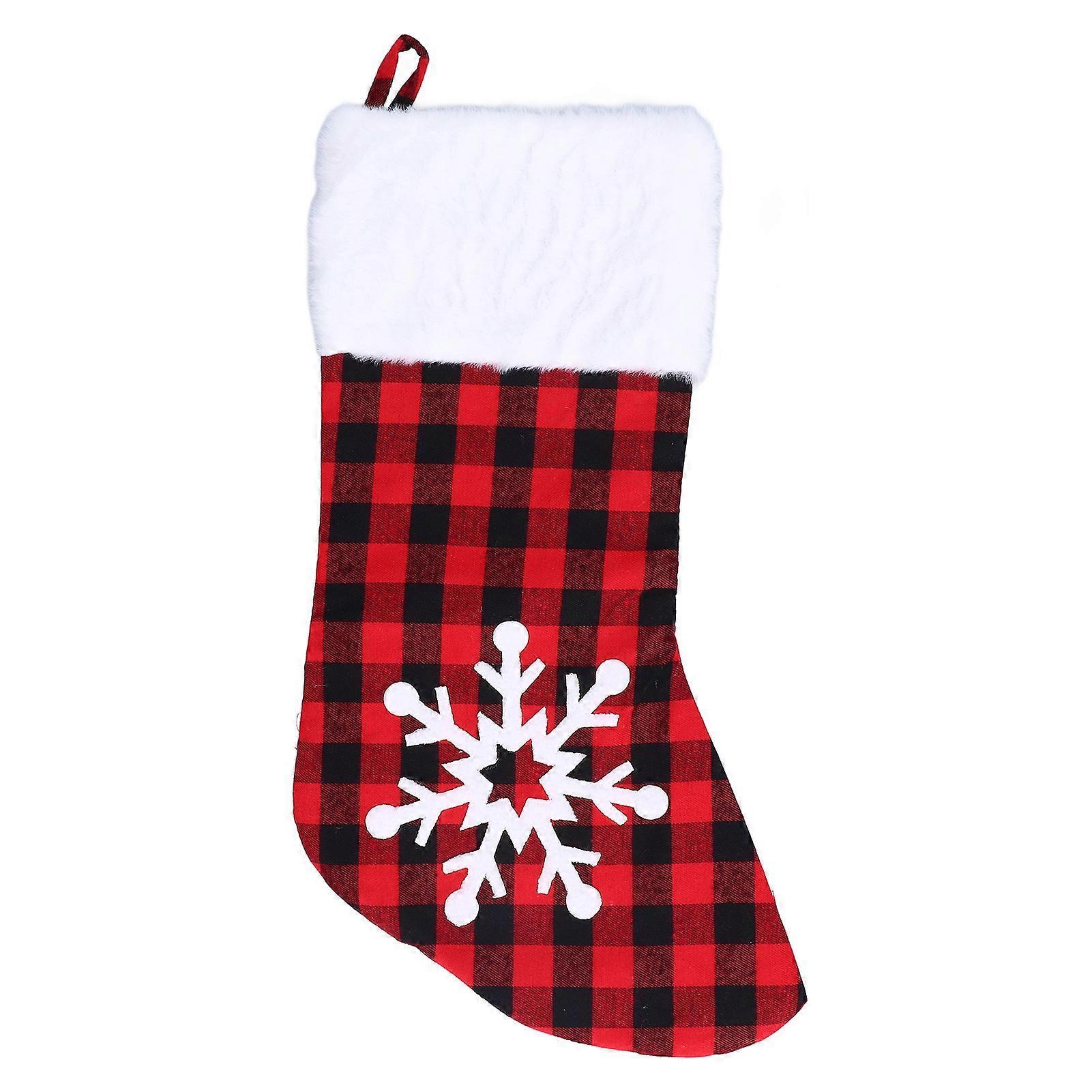 Bright Red Black Gingham Stocking
