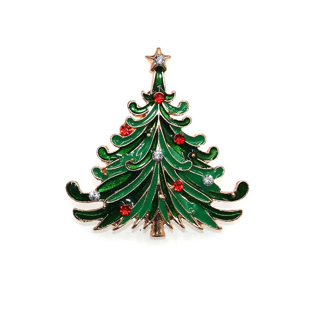 كريستال حجر الراين شجرة عيد الميلاد بروش دبوس قميص طوق عيد الميلاد هدية Jewrly