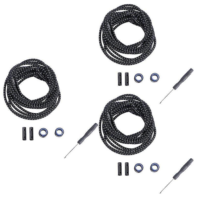 100X0.3cm Unisex Shoelaces 3 Pairs Convenient Shoelaces No Tying Shoelaces Round Stretchy Shoelaces