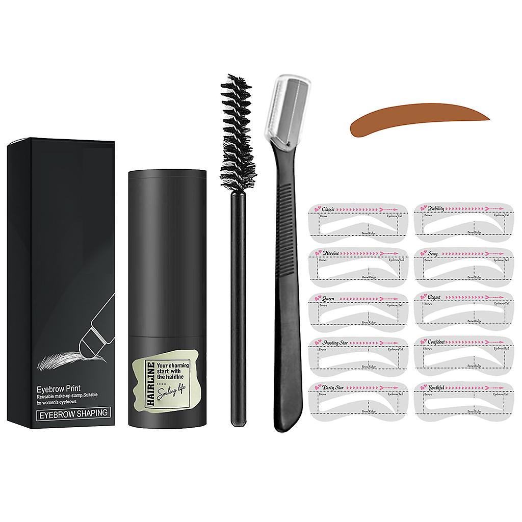 13Packs One Step Eyebrow Stamp Shaping Kit Brow Definer Powder Makeup Definer