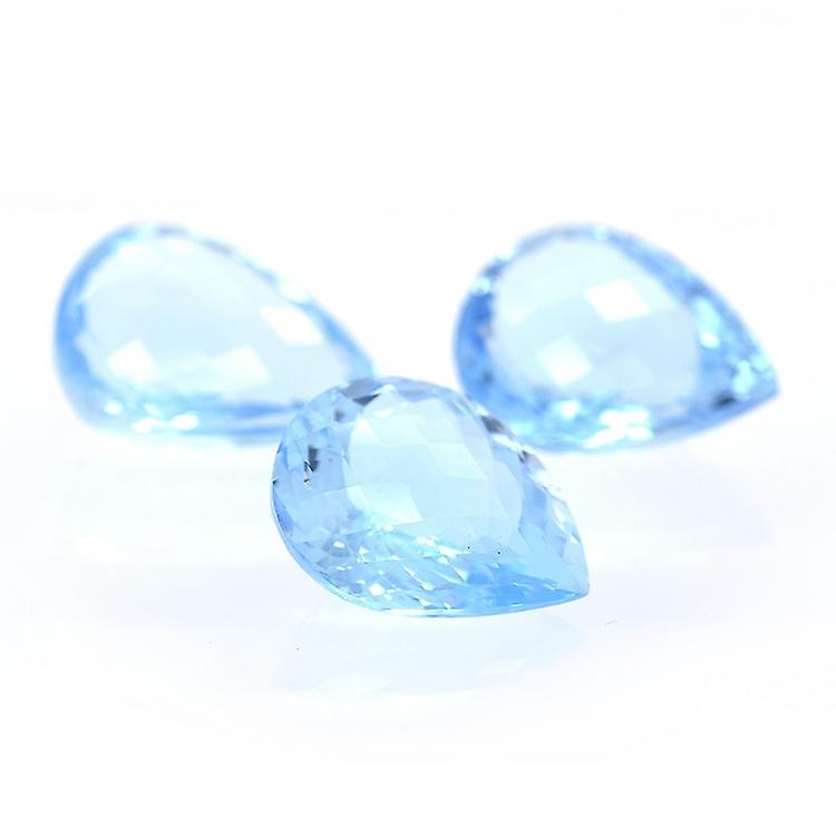 76.55ct Set Blue Topaz Pear Cut Chessboard awo86