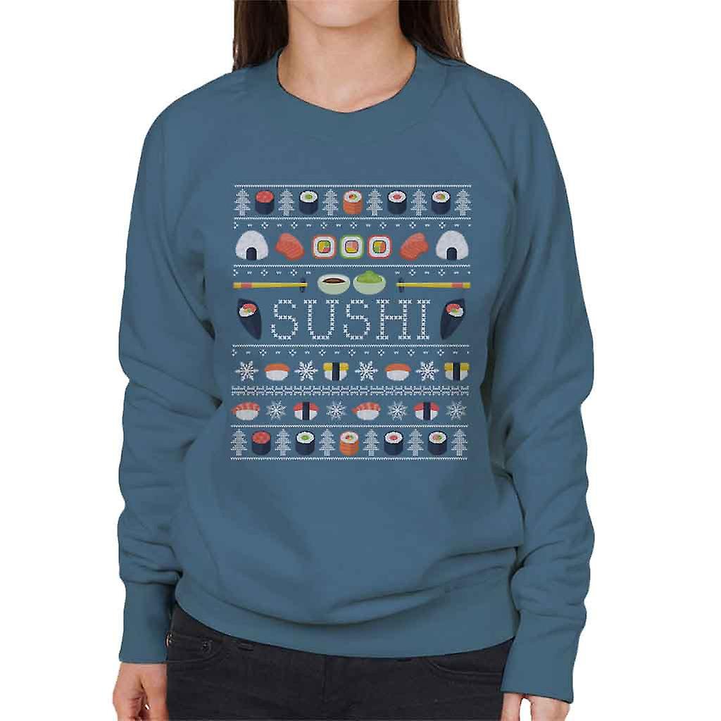 Sushi Christmas Knit Pattern Women's Sweatshirt