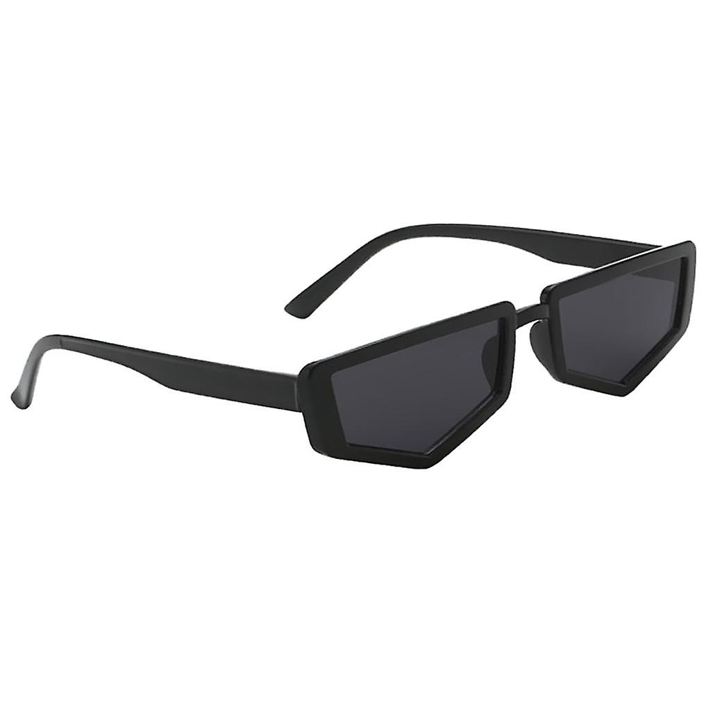 Rectangle Sunglasses Vintage Irregular Frame Shades Eyewear Black Frame