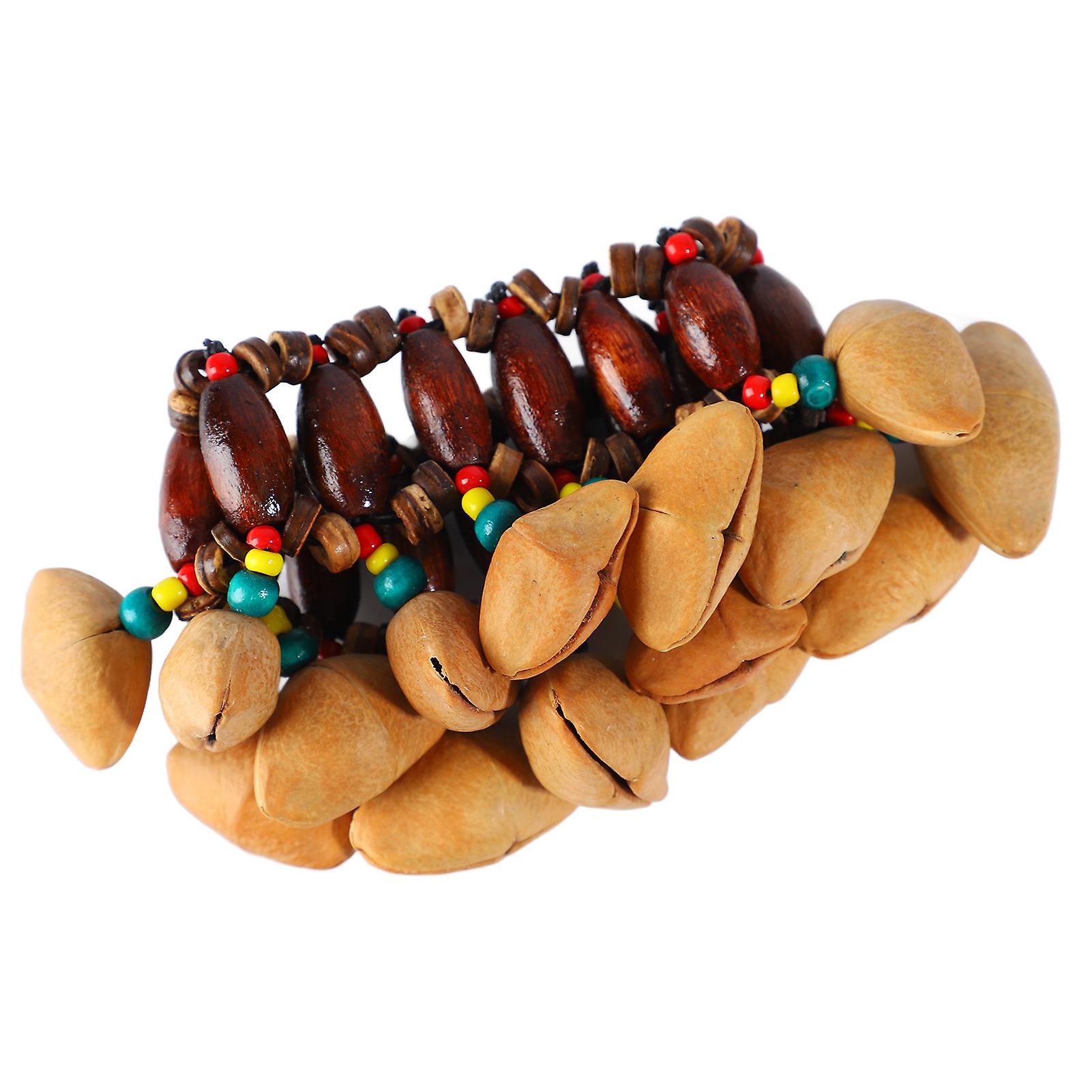 Nuts Handbell Drum African Tribal Style Hand Chain Bracelet Nut Shell